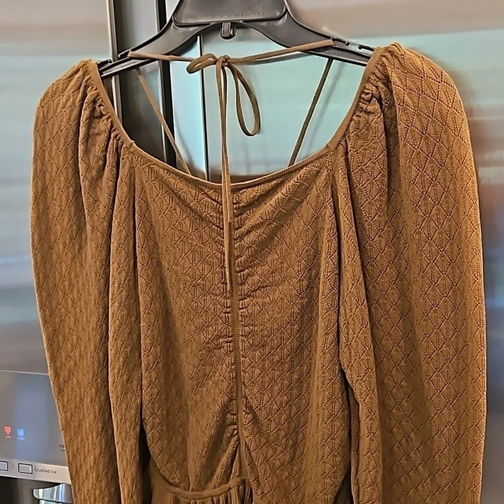 💕ULLA JOHNSON💕 Leland Pointelle Knit Top ~ Khaki Medium